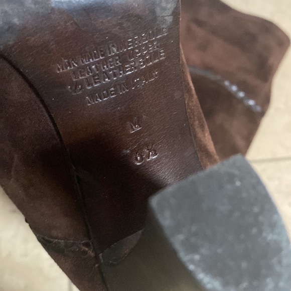 Joan & David Boots Knee High Brown Suede Block Heel 3” - Picture 5 of 6